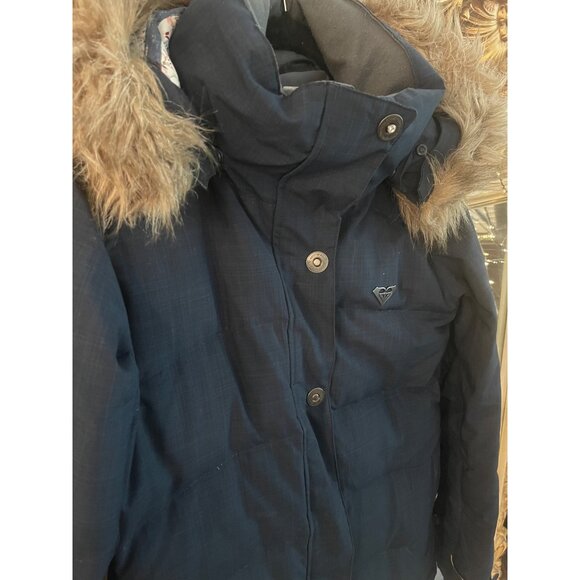 Roxy Jonah Bright 10K Navy Jacket w removable hood. Insulated, waterproof Sz S - Picture 2 of 12